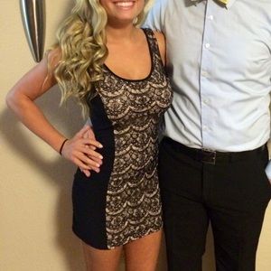 Windsor lace and sequin bodycon mini dress